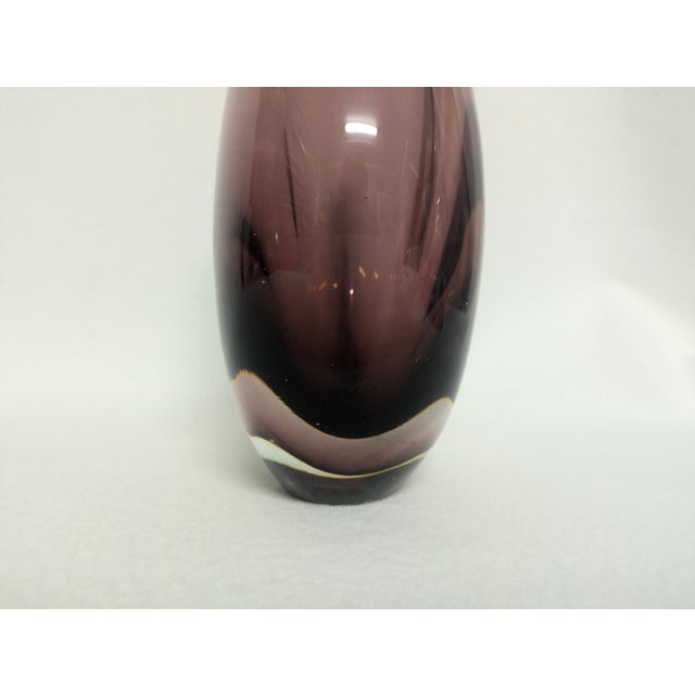 Murano Sommerso Style Art Glass Vase - Eggplant Hue For Sale In Raleigh - Image 6 of 8