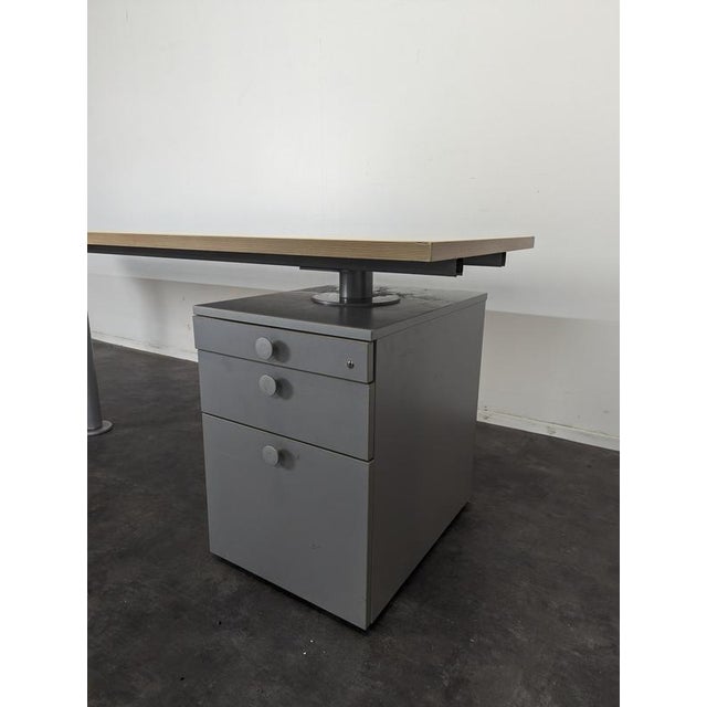 Large Vintage Blonde Desk For Sale - Image 6 of 8