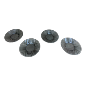 1960s Aino Aalto Iittala 7" Stepped Plates Gray Finland Art Deco - Set of 4