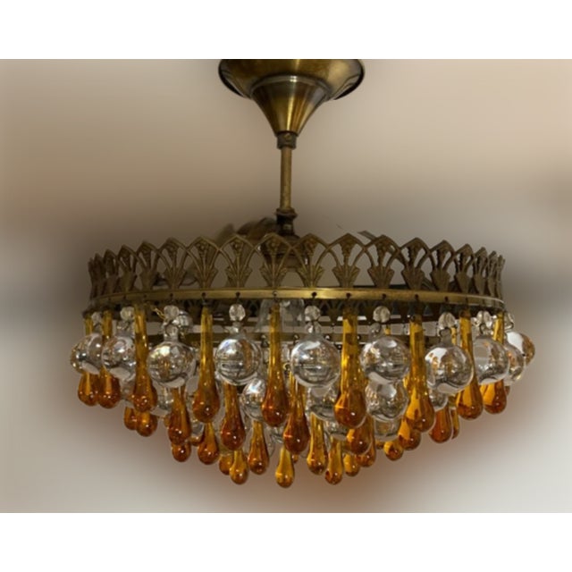 Vintage Ceiling Lamps in Murano Glass, 1950s, Set of 2 For Sale - Image 4 of 8