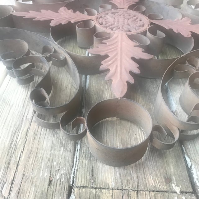 Brown 1920s Metal Scrollwork Wall Hanging For Sale - Image 8 of 12
