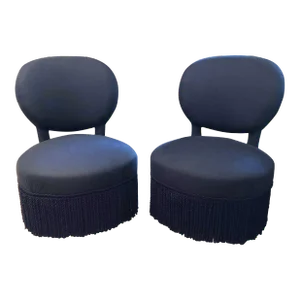 Late 19th Century Napoleon Style Slipper Chairs - A Pair