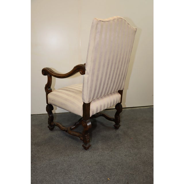 Early 20th Century Italian Style Carved Walnut Open Arm Lounge Chair For Sale - Image 5 of 6