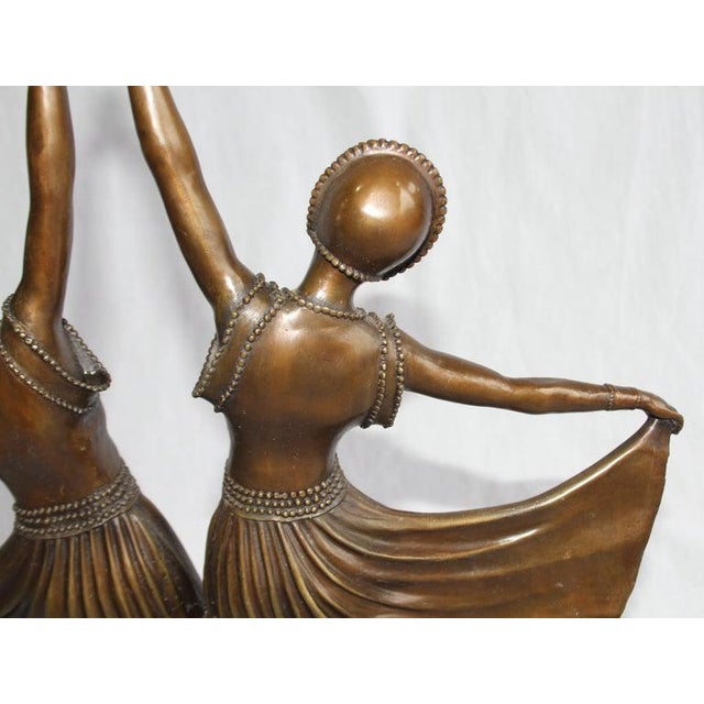 20th Century Art Deco Style Dancers in Bronze For Sale - Image 6 of 7