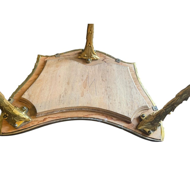 1970' Tripartite Table Styled After Maison Charles Crossbow, Jansen or Baguès Decor Palm Tree For Sale - Image 11 of 11