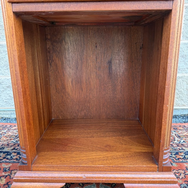 Auburn Vintage Kling Furniture Chippendale Solid Mahogany Nightstand With Drawer and Open Cabinet For Sale - Image 8 of 16