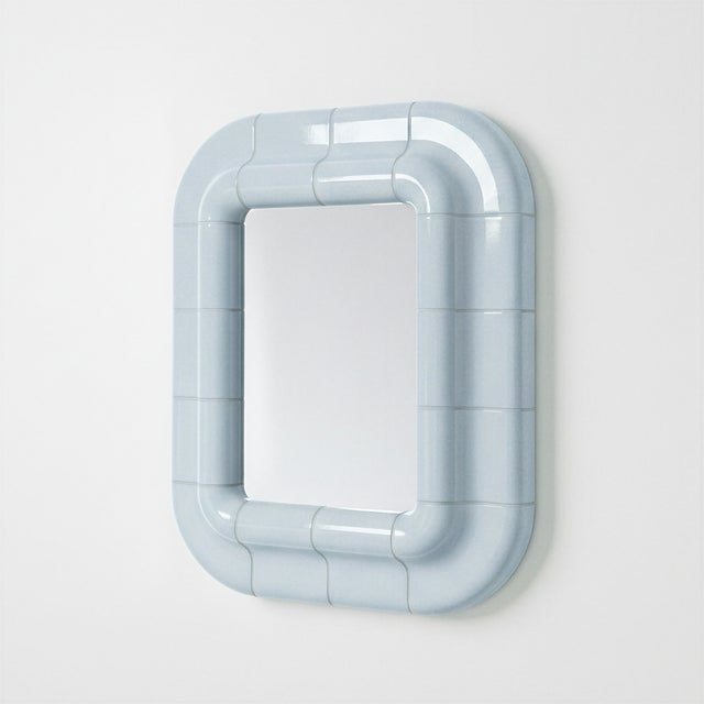 Lola Mirror in Ice Blue by Tilecito For Sale - Image 4 of 8