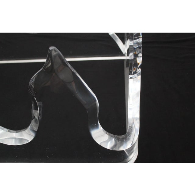 Lion in Frost Style Lucite Iceberg Coffee Table Base Vintage Modern For Sale - Image 10 of 12