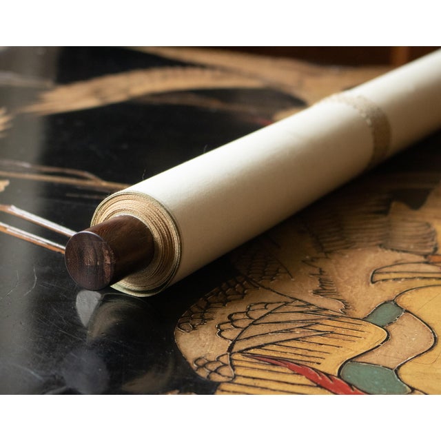 "Carp Leaping", Early Showa Era Japanese Monochrome Scroll Painting For Sale - Image 11 of 15