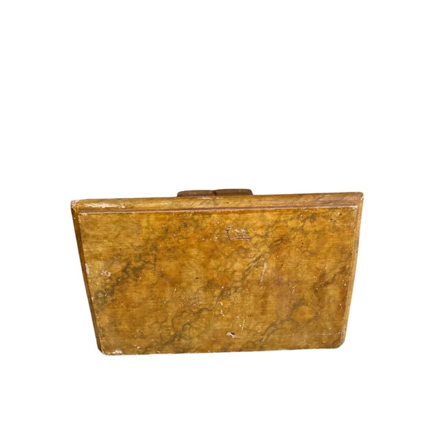 Wood Matching Pair of Italian Painted Brackets With Faux Marble Tops. For Sale - Image 7 of 10