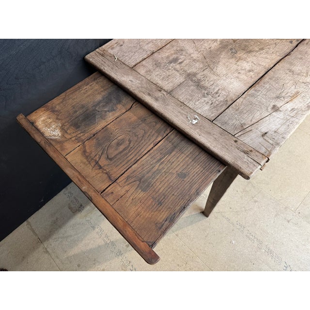 French Normandy Scrub Top Kitchen Dining Table, 1850 For Sale - Image 12 of 16