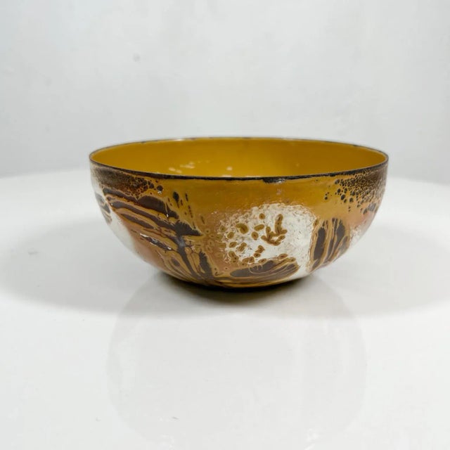 Brown 1960s Hanova of Pasadena Brown Enamel Lava Bowl California For Sale - Image 8 of 8
