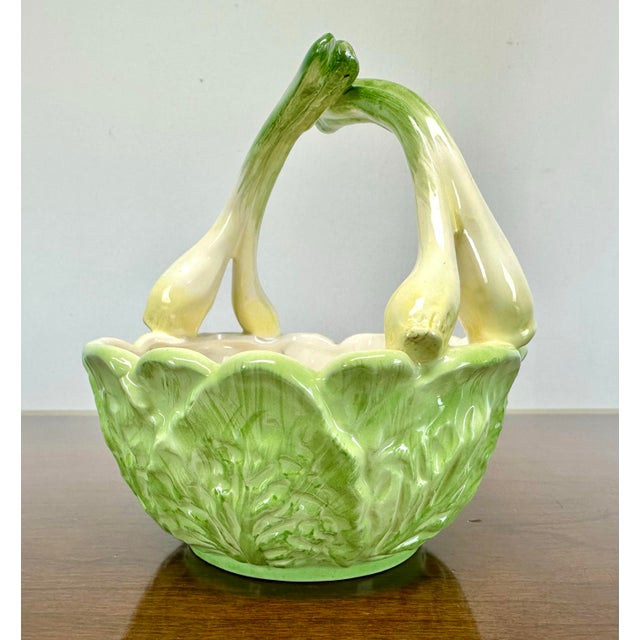 Vintage Fritz and Floyd Small Spring Onion Cabbage Basket Serving Dish For Sale In New York - Image 6 of 8