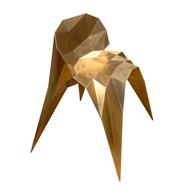 2010s Contemporary Brushed Brass Spider Chair by Zhoujie Zhang For Sale - Image 5 of 8