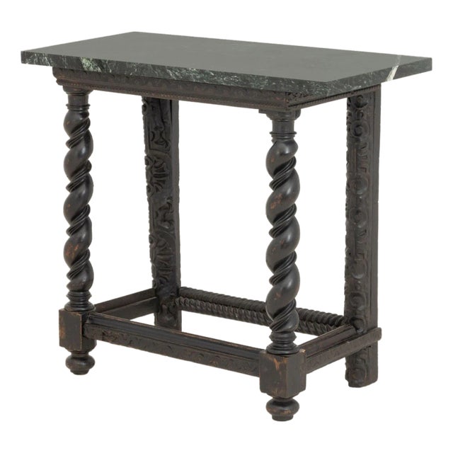 Flemish Ebonized and Carved Wood Console Table For Sale