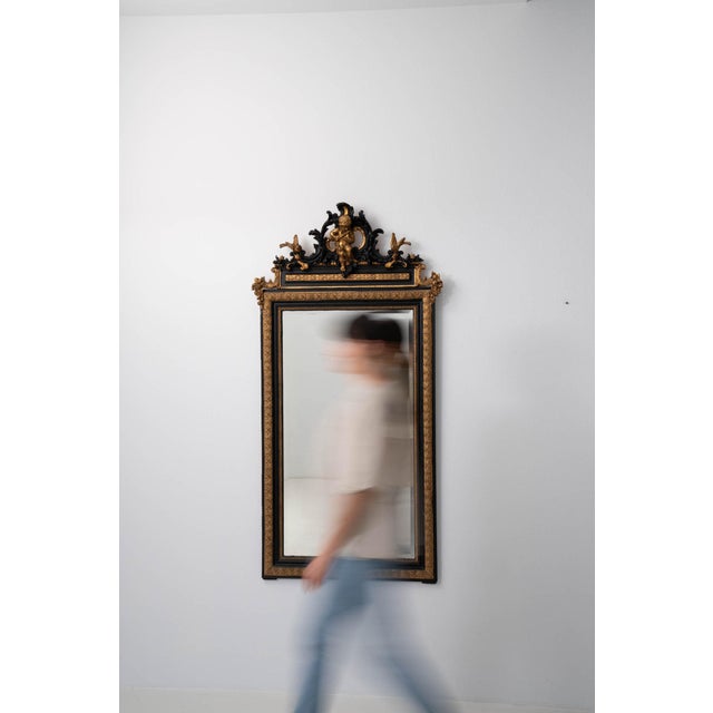 19th Century France Napoleon III Gold Wood Mirror For Sale - Image 10 of 11