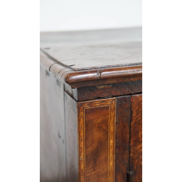 Antique English 2-Door Cupboard with Intarsia Marquetry, 18th Century For Sale - Image 13 of 14