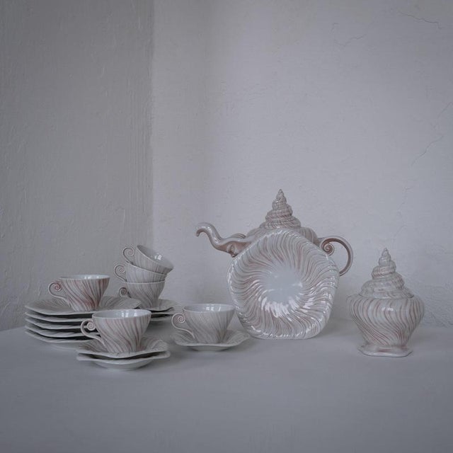 Vintage “rose triton” porcelain tableware service, designed by danish jeweler and goldsmith arje griegst for royal...