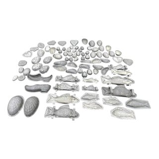 Antique Metal Chocolate Molds, 1900s, Set of 129 For Sale