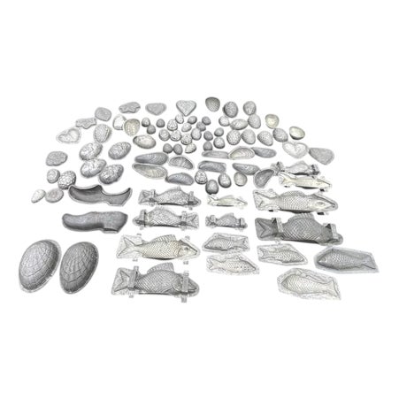 Antique Metal Chocolate Molds, 1900s, Set of 129 For Sale