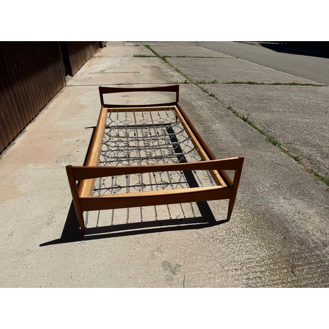Mid-Century Modern Scandinavian Model Dagmar Teak Bed, 1960, in Good conditions. Designed 1960 to 1969