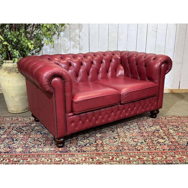 Chesterfield Two-Seater Sofa in Leather, 2000s For Sale - Image 17 of 18
