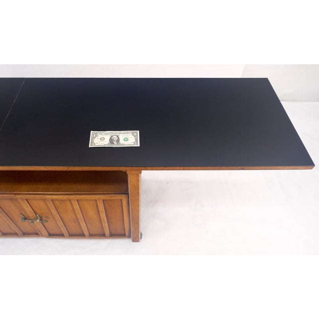 Flip Top Mid Century Modern Serving Cart Two Doors Compartment on Wheels MINT For Sale - Image 9 of 17