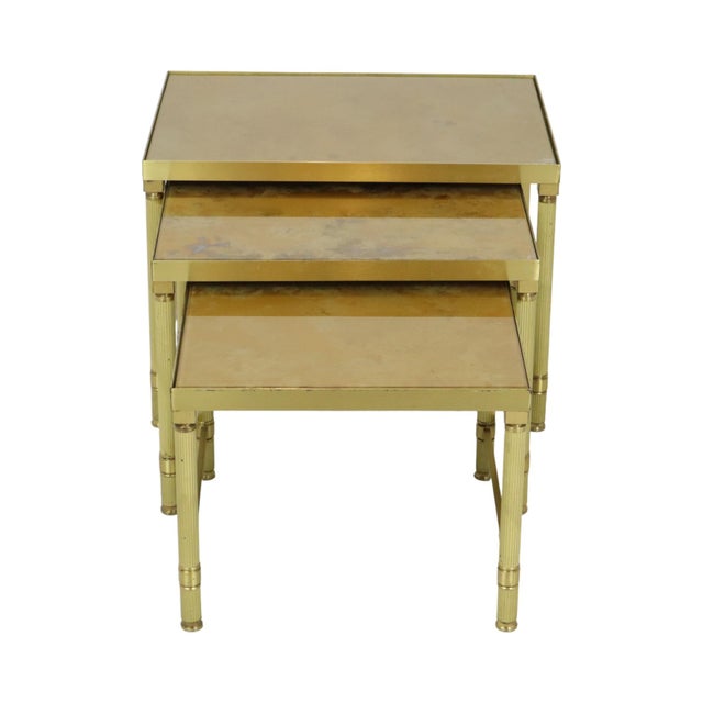 Vintage Nesting Tables in Brass and Copper, 1950s, Set of 3 For Sale - Image 9 of 13