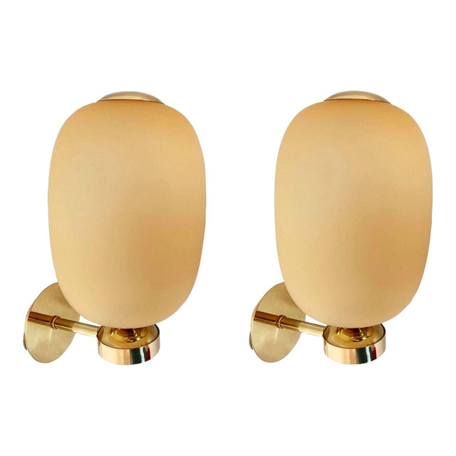 1990s Pair of Murano-Brass Mid Century Modern Sconces Italy For Sale