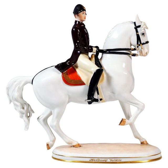 Spanish Riding School Vienna Trab Trot with Rider from Augarten, 1960s For Sale - Image 6 of 6