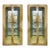 Vintage Laquered Faux Goatskin and Glass Vitrine Cabinets, Pair For Sale