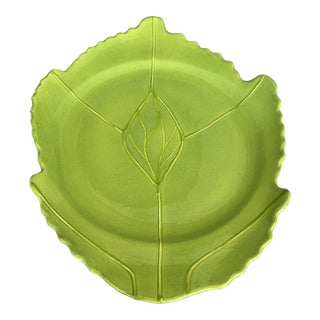 South African Mustard Seed and Moonshine Leaf Ceramic Serving Platter For Sale