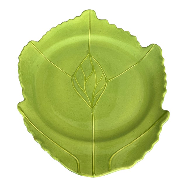 South African Mustard Seed and Moonshine Leaf Ceramic Serving Platter For Sale