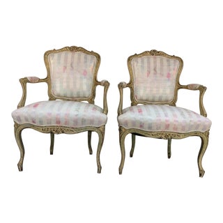 Vintage French Arm Chairs - A Pair For Sale