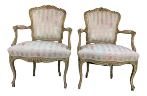 Vintage French Arm Chairs - A Pair