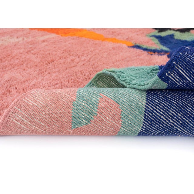 Textile Abstract Landscape Color-Block Hand-Knotted Wool Rug | 10'1" X 6'7" | One of a Kind For Sale - Image 7 of 8