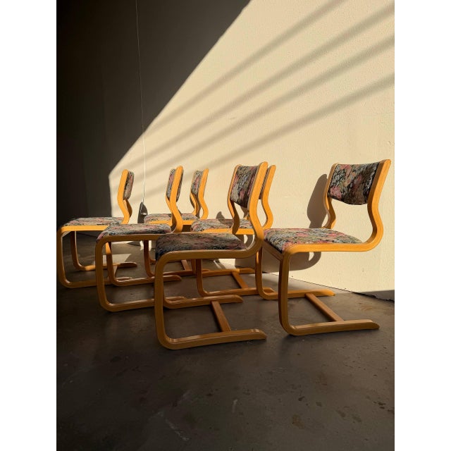 Mid-Century Modern Vintage Danish Modern Bentwood Dining Chairs by Gevaldi – Set of 6 Scandinavian Chairs For Sale - Image 3 of 9