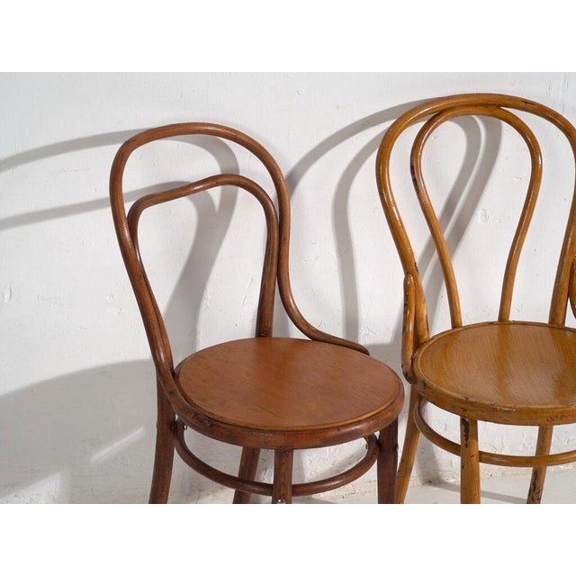 Thonet antique antique chairs (c.1920)Dimensions: Chair #1: Length: 44 cm Depth: 42 cm Height: 87 cm Seat: 46 cmChair #2:...