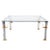 Hollywood Regency Brass & Glass Cocktail Table For Sale