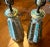 Turquoise Mid 20th Century Table Lamps Pair With Fiberglass Shades, Turquoise and Gold, Excellent Vintage MCM Condition! For Sale - Image 8 of 15