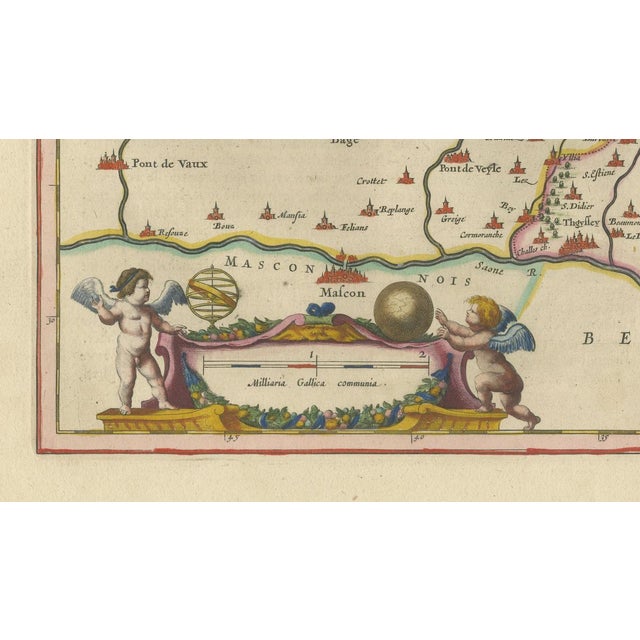 Map of Dombes, Lyonnais and Bresse from Blaeu, France, 1642 For Sale - Image 4 of 10