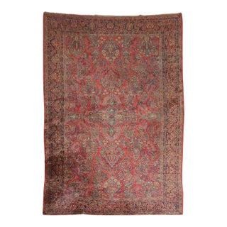Early 20th Century Zabihi Collection Oversize Jewel Toned Traditional Persian Sarouk Rug - 8'11" x 15' For Sale