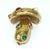 American Jeanne Jewelry Gold Plated Bejeweled Mushroom Brooch, 1960's For Sale - Image 3 of 14