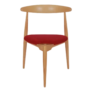 Heart Chair in Beechwood & Red Fabric by Hans J. Wegner for Fritz Hansen