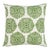 Schumacher x Drusus Tabor Gilded Star Block Print Pillow in Green For Sale