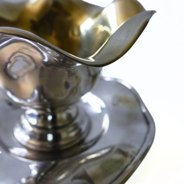 Silver Plated Sauce Bowl on Foot, Sweden, 1900s For Sale - Image 7 of 8