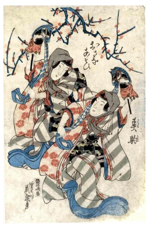 Keisai Eisen, Little Spring Horse, Original Woodcut Print, 1830s