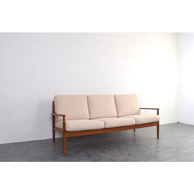 Mid-Century Danish Teak and Wool Sofa by Grete Jalk for France & Søn, 1960s For Sale - Image 9 of 17