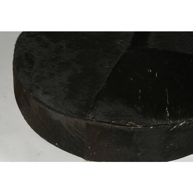 Mid-Century Modern Mid-Century Modern Cow Hide Upholstered Round Bench For Sale - Image 3 of 3