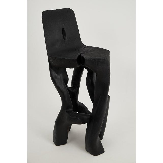 Makha Wood Sculptural Bar Chair by Logniture For Sale - Image 12 of 13
